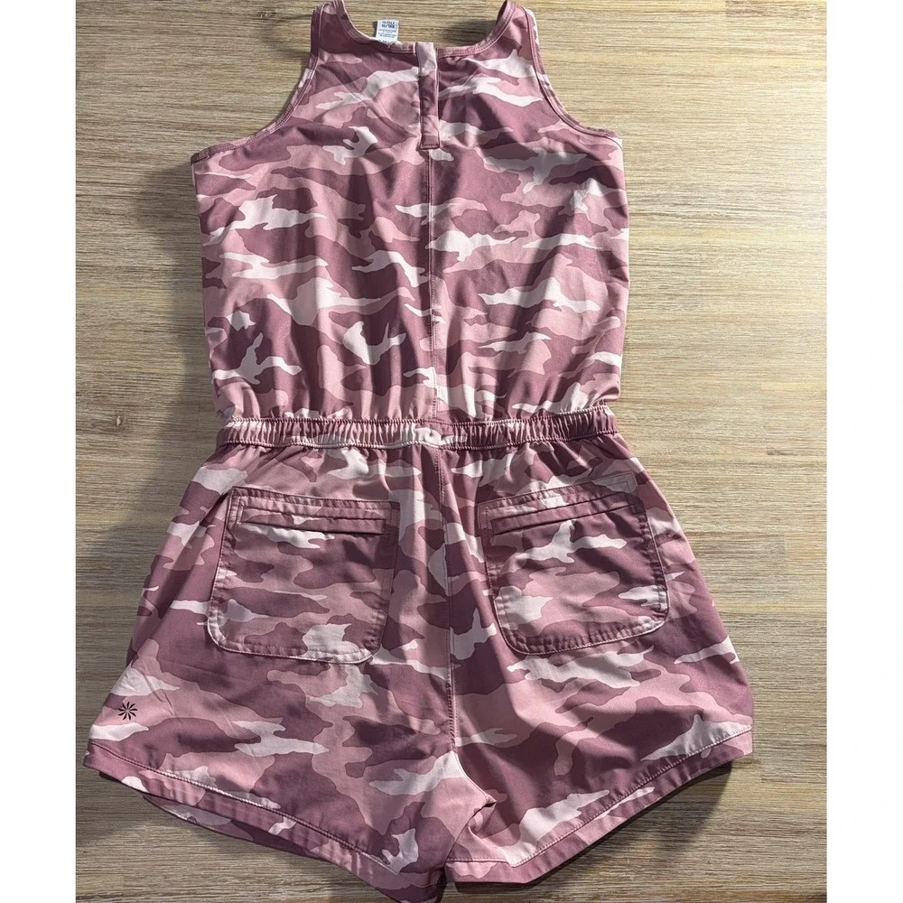 Athleta Girl XXL 16 Pink Camouflage Romper Shorts One Piece